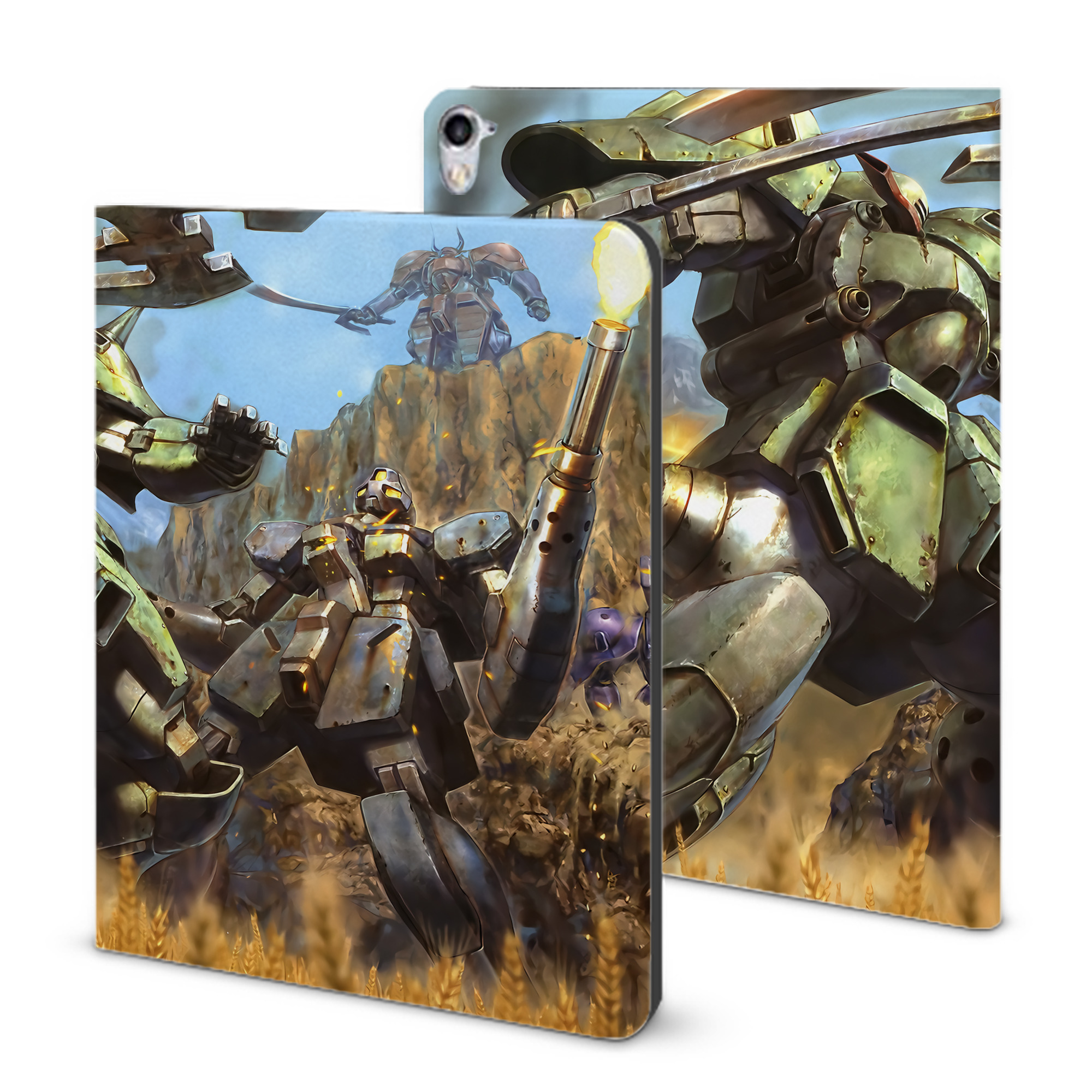 （画像用） 機動戦士ガンダム Mobile Suit Gundam IPad ケース ブック型 PUレザー TPU 耐衝撃 軽量 薄型 ペン収納なし 全面保護 IPad 各モデル対応